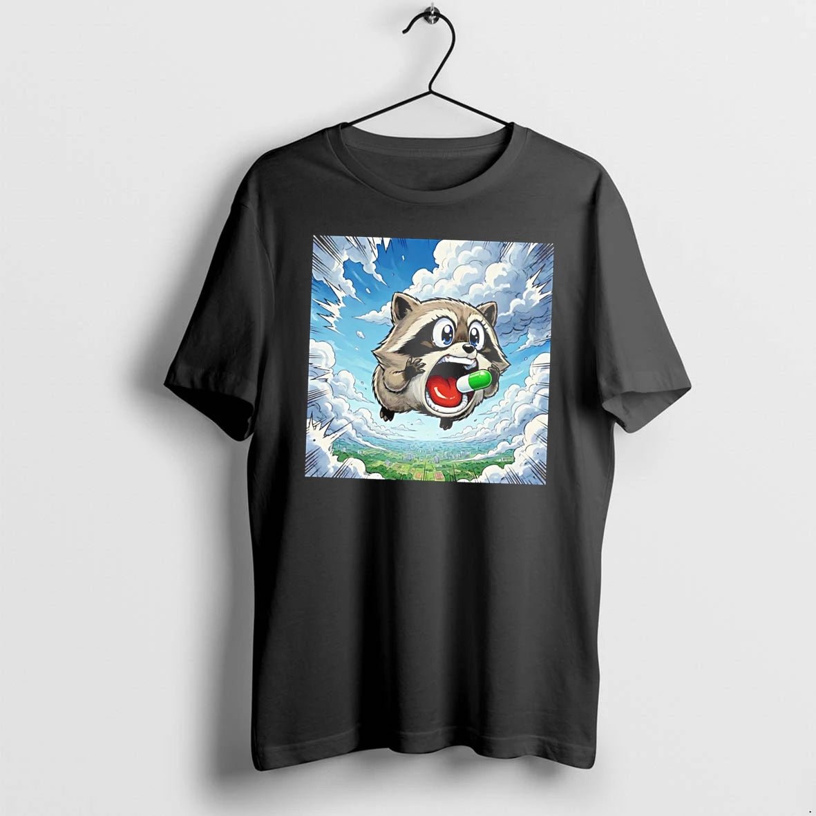 Officials Jimothy Raccoon Falling From The Sky With A Pill Tee Premium T Shirt