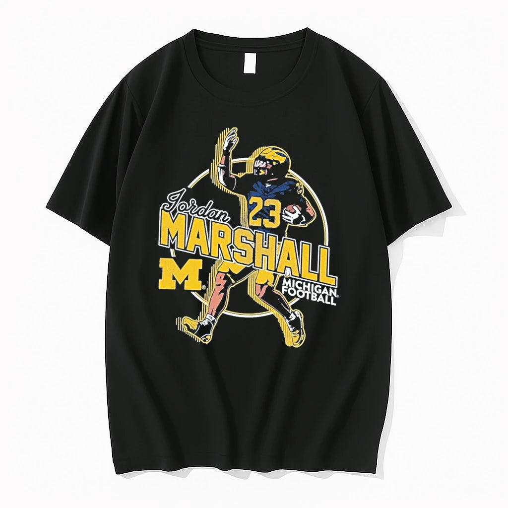 Officials Jordan Marshall No 23 Michigan Football Graphic Tee Premium T Shirt
