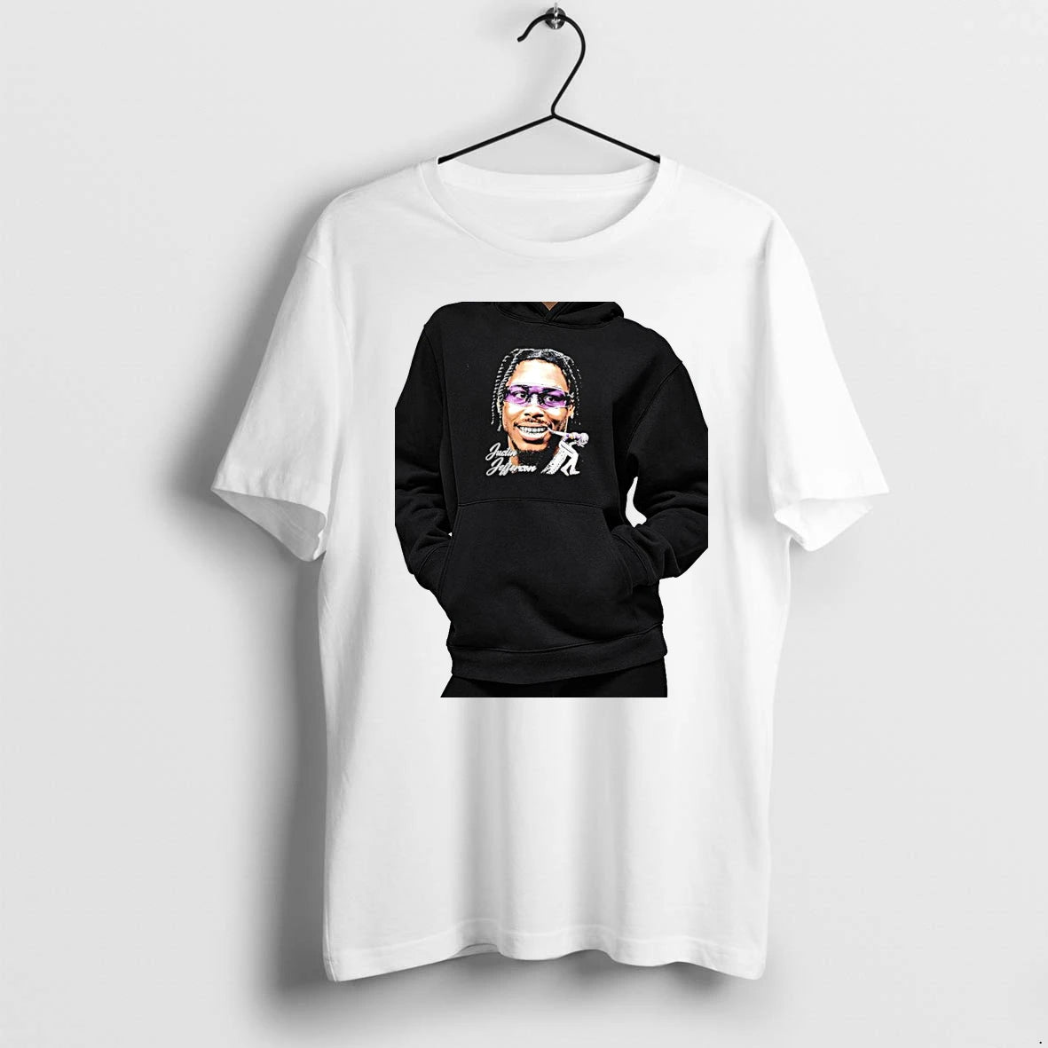 Officials Justin Jefferson Minnesota Vikings Nfl Player Portrait Celebration Premium T Shirt