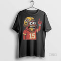 Officials Kansas City Chiefs Patrick Mahomes Mascot Cartoon Double Sided Graphic Tee Shirt Sweater