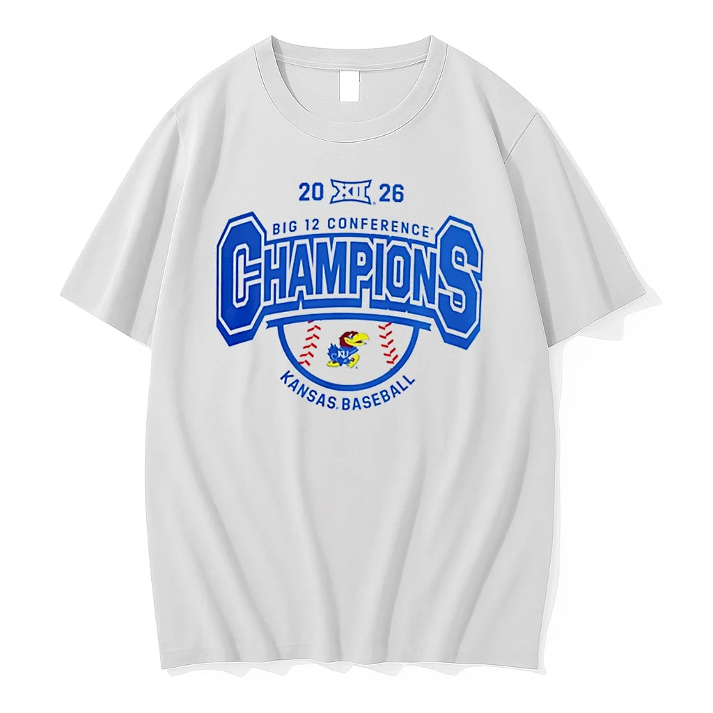 Officials Kansas Jayhawks Big 12 Baseball Tournament Champions 26 Logo Tee Premium T Shirt