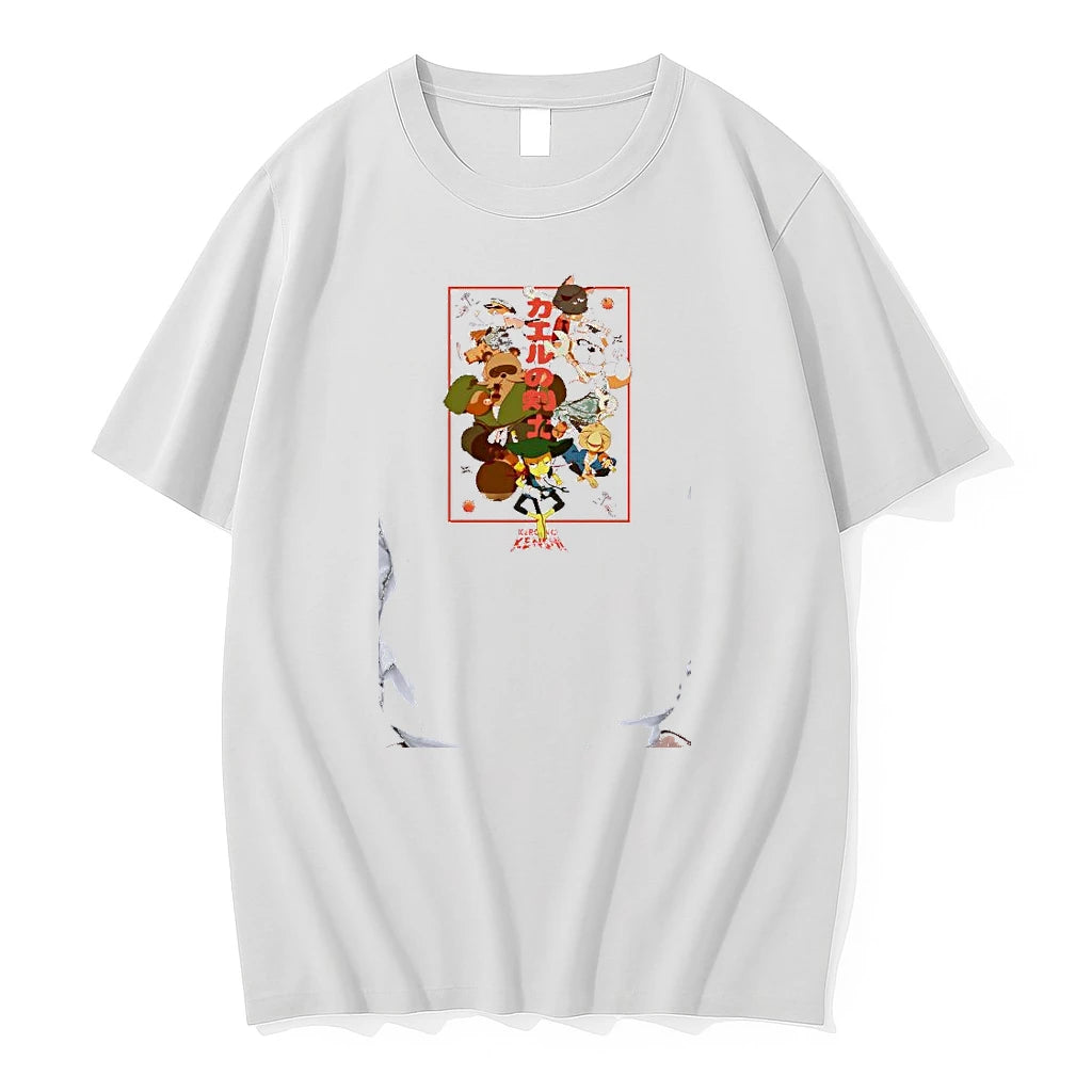 Officials Kero No Kenshi Frog Samurai Characters Anime Manga Japanese Kanji Premium T Shirt