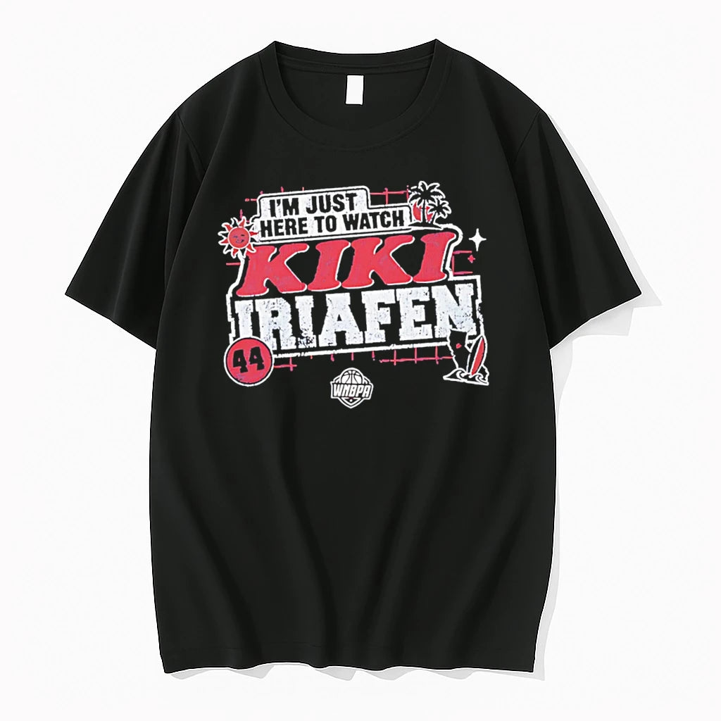 Officials Kiki Iriafen Im Just Here To Watch Distressed Wnbpa Tee Premium T Shirt