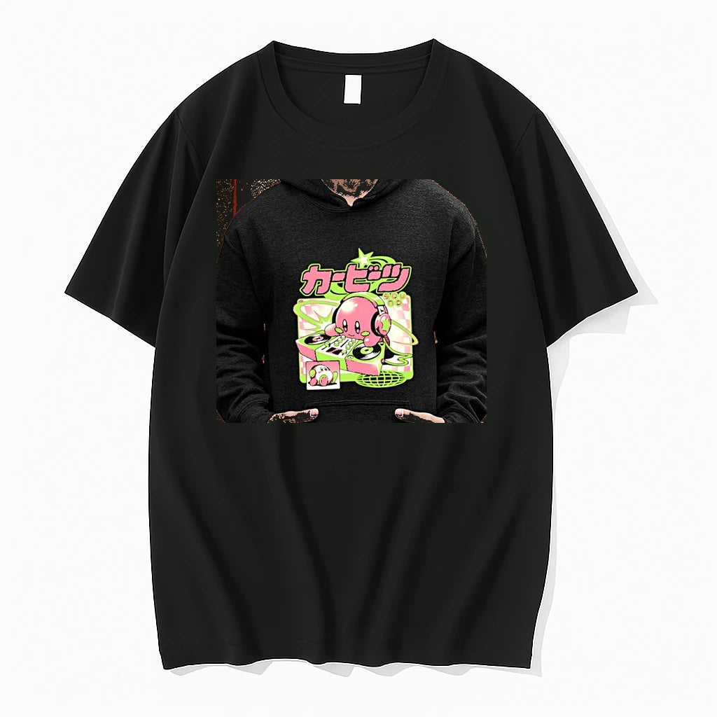 Officials Kirby Dj Music Sound Japanese Character Gaming Premium T Shirt