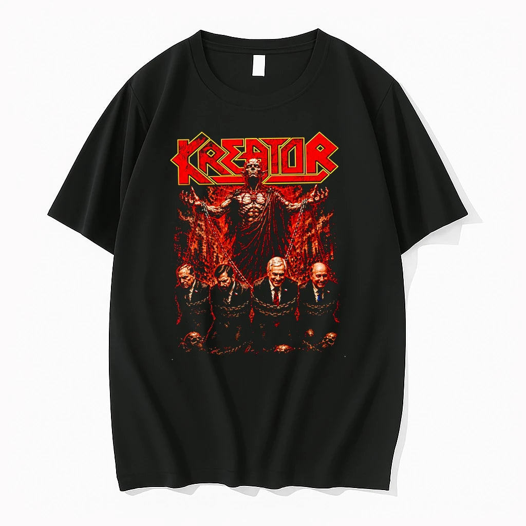 Officials Kreator Devil With Chilean Politicians Bound In Chains Premium T Shirt