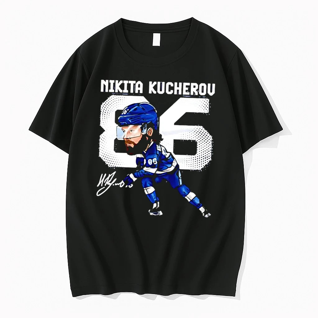 Officials Kucherov Signature Nikita Kucherov 86 Tampa Bay Lightning Black Premium T Shirt