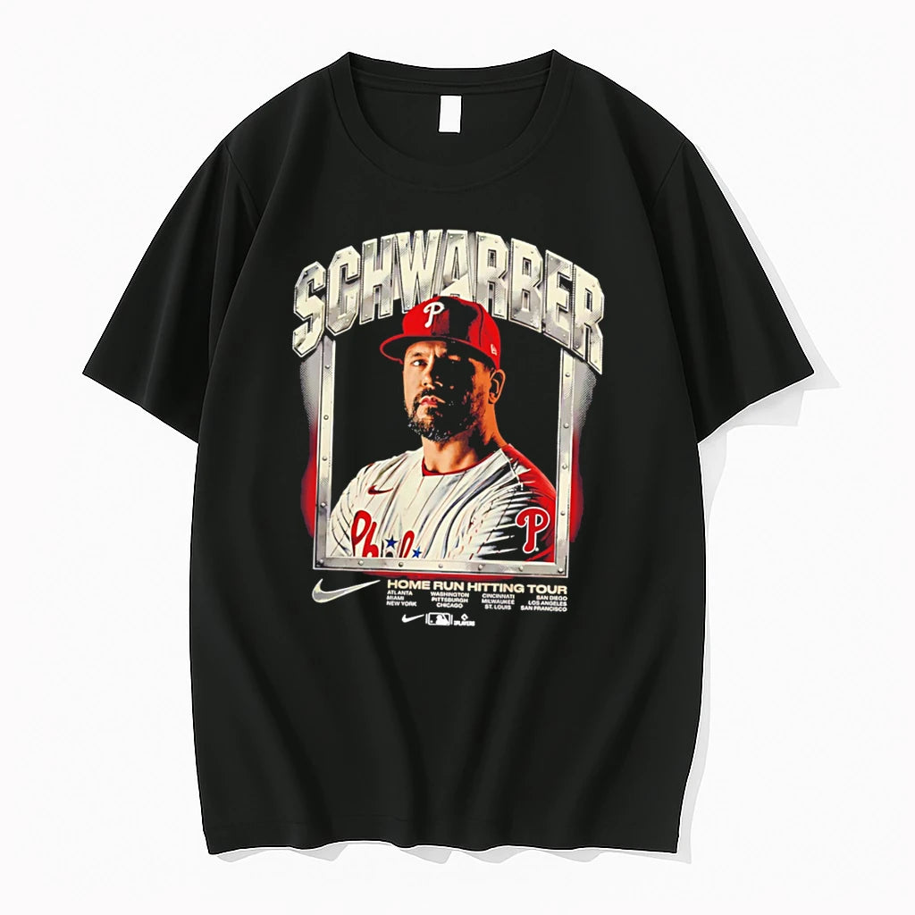 Officials Kyle Schwarber Philadelphia Phillies Home Run Hitting Tour Max90 Graphic Tee