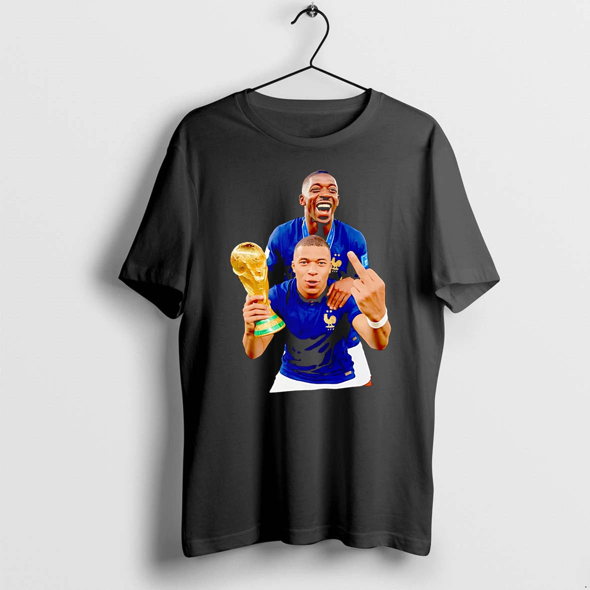 Officials Kylian Mbappe And Ousmane Dembele France National Team Middle Finger Trophy
