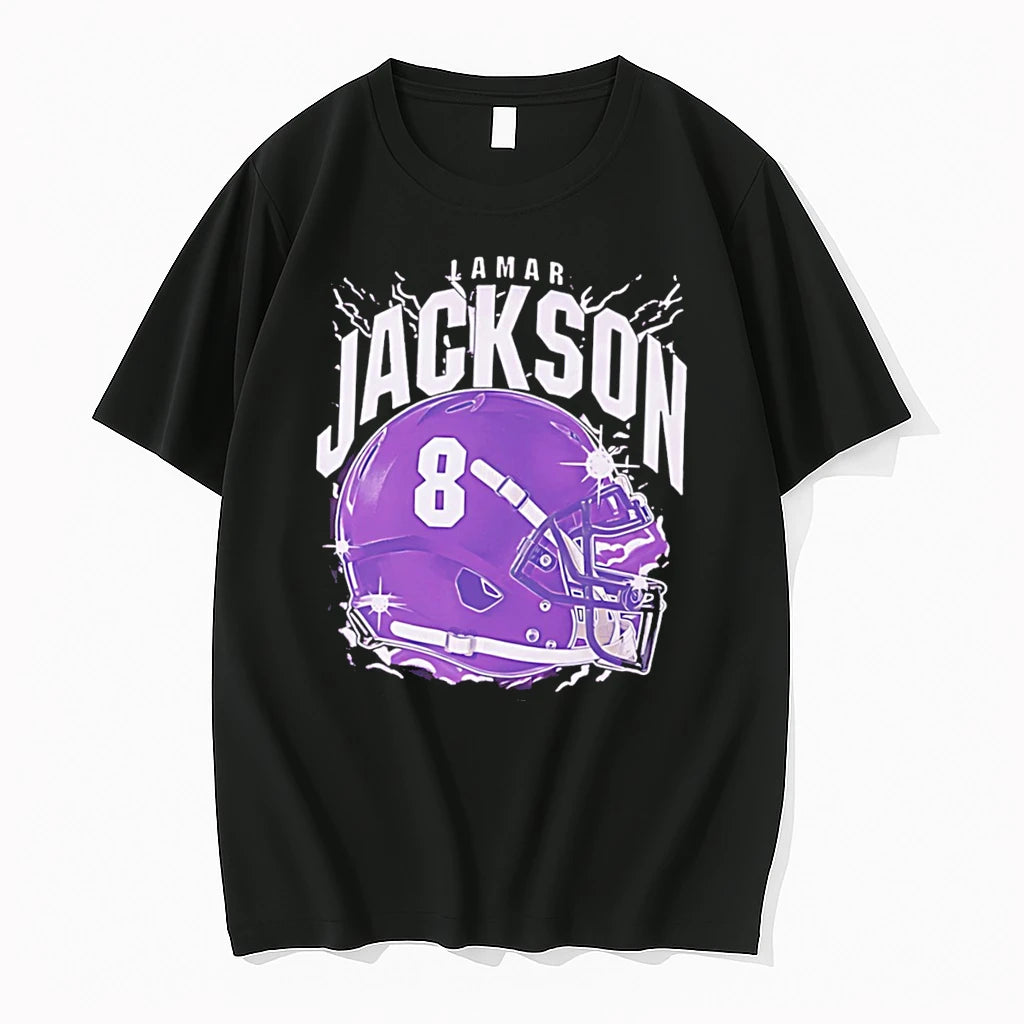 Officials Lamar Jackson Baltimore Ravens Retro Helmet Tee Premium T Shirt
