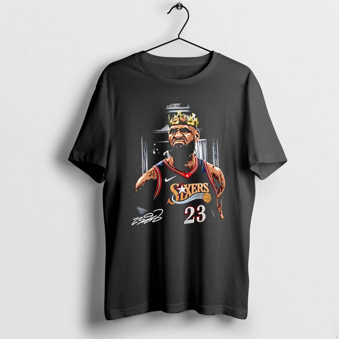 Officials Lebron James Philadelphia 76ers King Signature Premium T Shirt