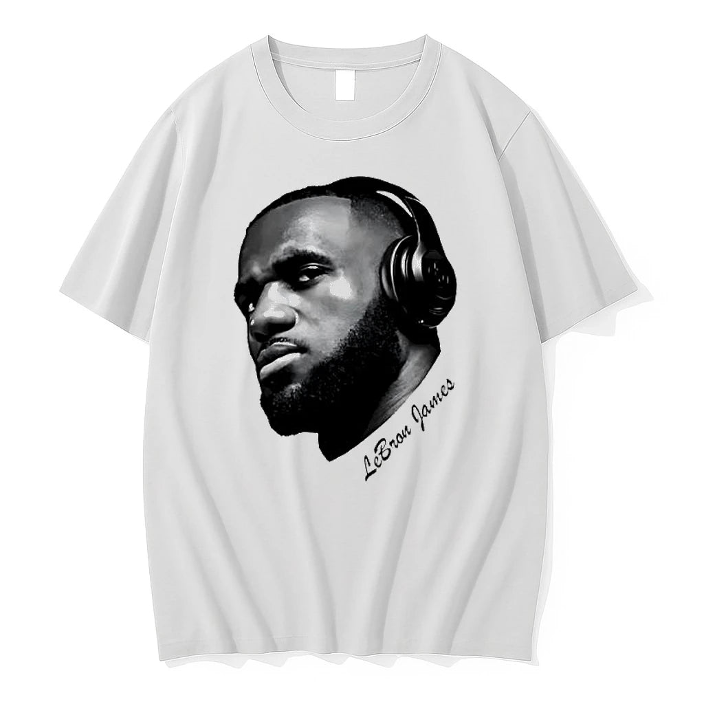Officials Lebron James Philadelphia 76ers Nba Player Portrait Headphones Premium T Shirt