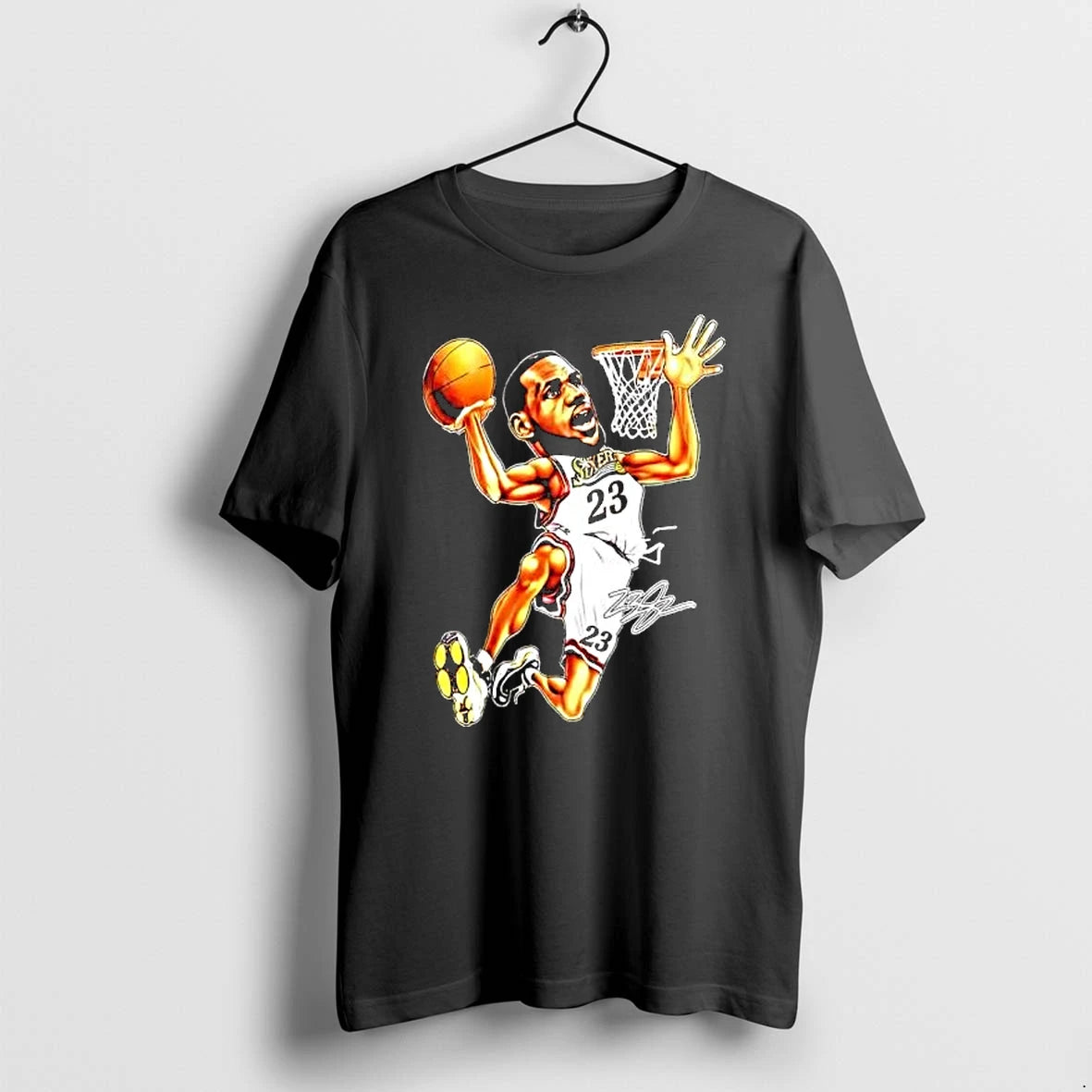 Officials Lebron James Philadelphia 76ers No 23 Signatures Premium T Shirt