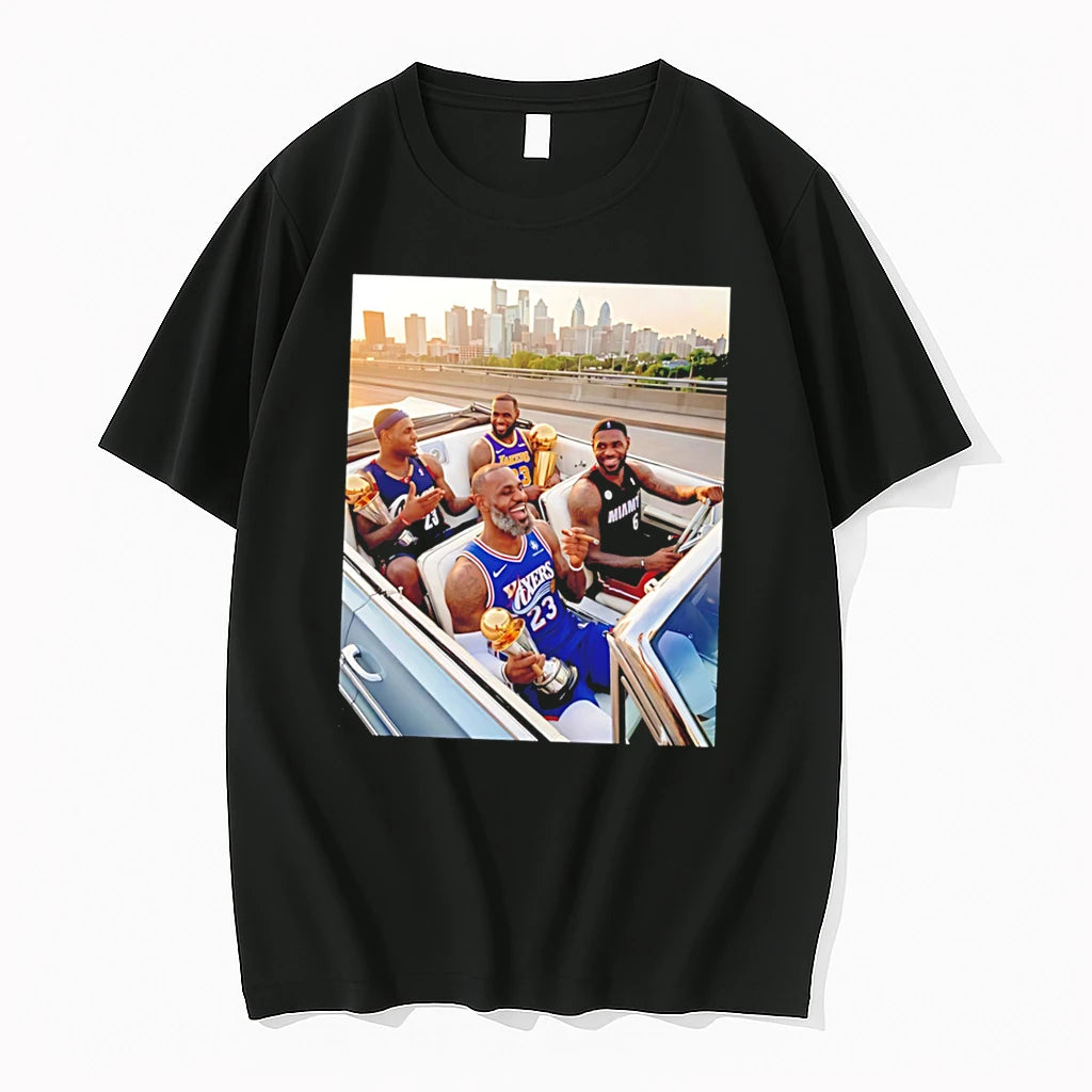 Officials Lebron Jamess Four Careers Trophy Graphic Tee Premium T Shirt