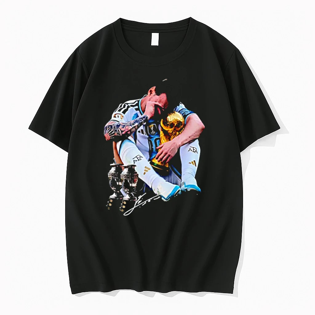 Officials Lionel Messi Argentina Crying World Cup 2026 Trophy Premium T Shirt