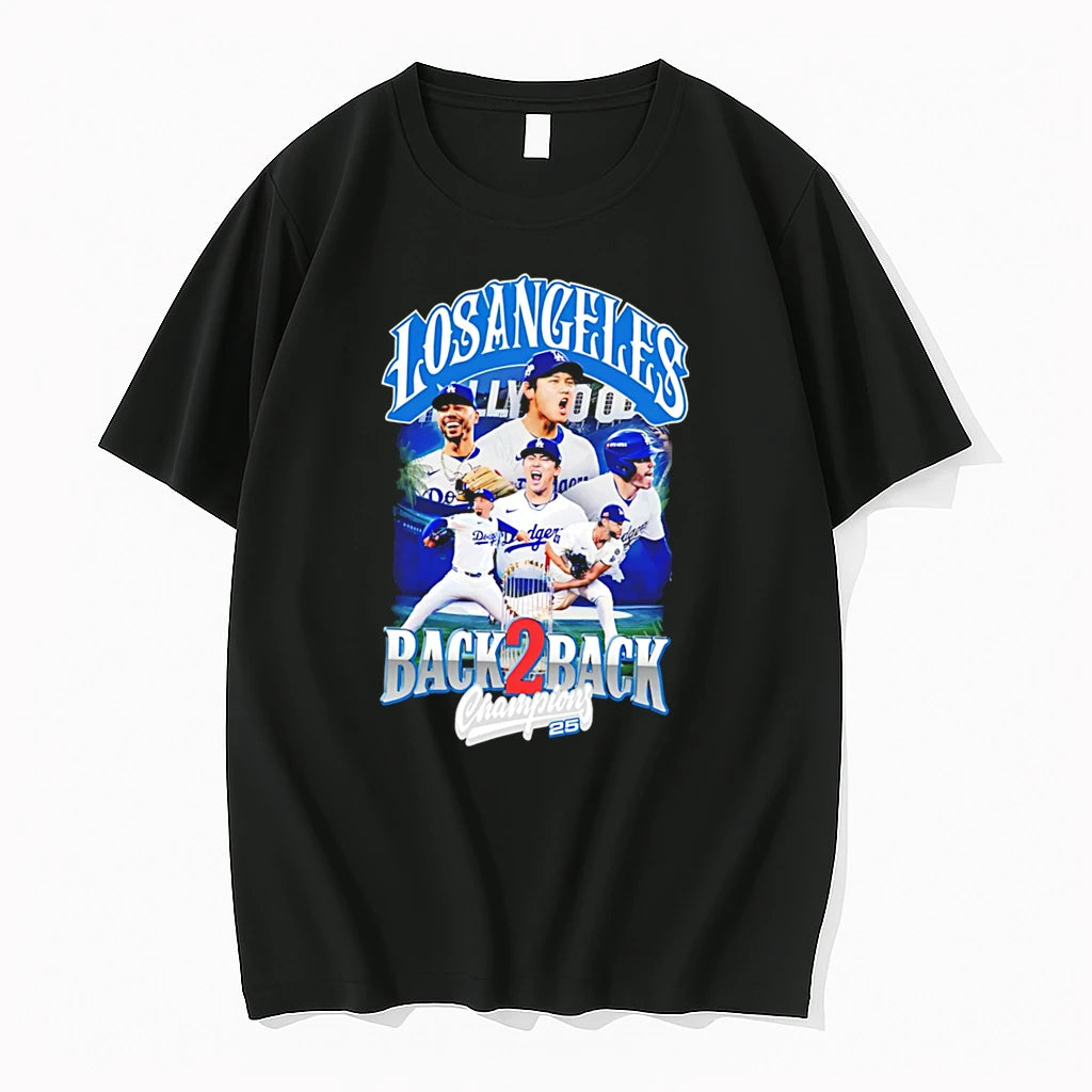 Officials Los Angeles Dodgers Back 2 Back Champions 25 Collage Tee Premium T Shirt