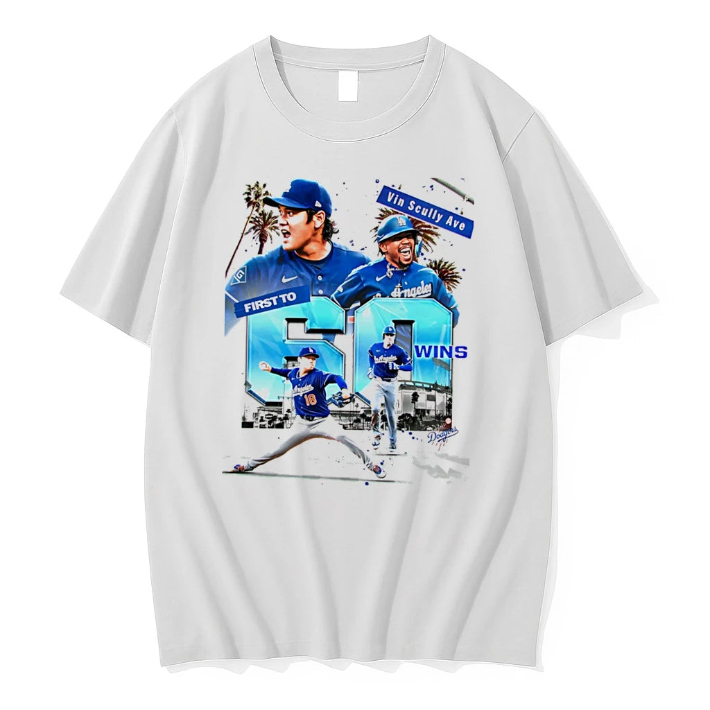 Officials Los Angeles Dodgers First To 60 Wins Collage Tee Premium T Shirt