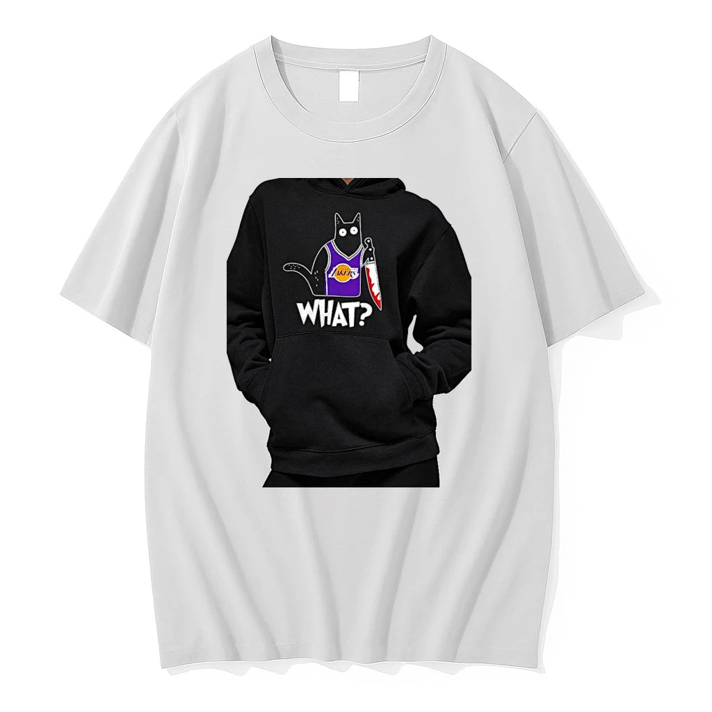 Officials Los Angeles Lakers Cat With A Knife What Premium T Shirt
