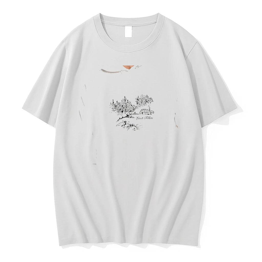 Officials Lost Files Cabin In The Woods Landscape Illustration Premium T Shirt