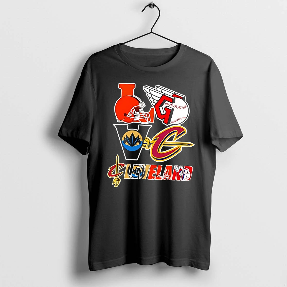 Officials Love Cleveland Sports Team Logos Black Premium T Shirt