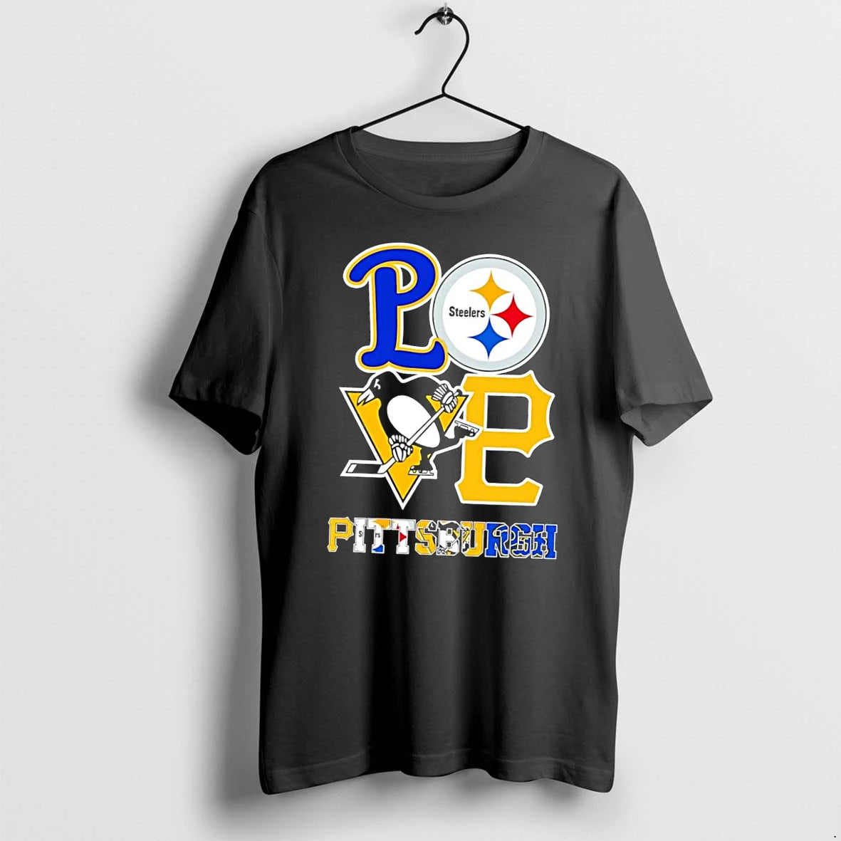 Officials Love Pittsburgh Sports Team Logos Black Premium T Shirt