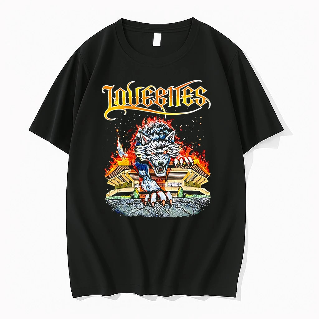 Officials Lovebites Wolf With Burning Building Premium T Shirt