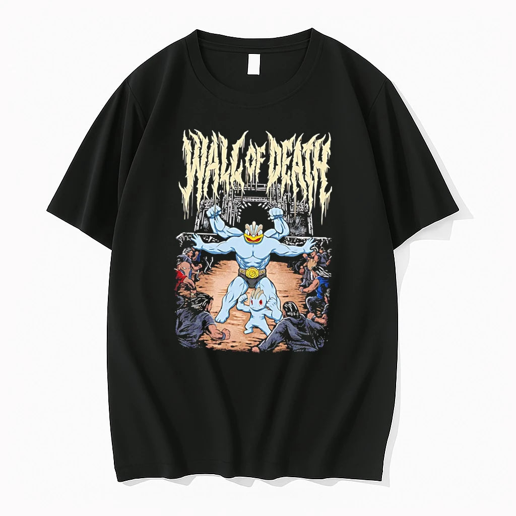 Officials Machamp And Machop Wall Of Death Pokemon Tee Premium T Shirt
