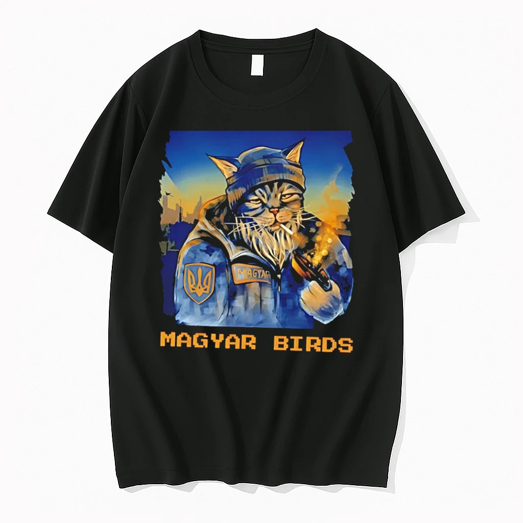 Officials Magyar Birds Tactical Soldier Cat Ukraine Drone Unit Tee Premium T Shirt
