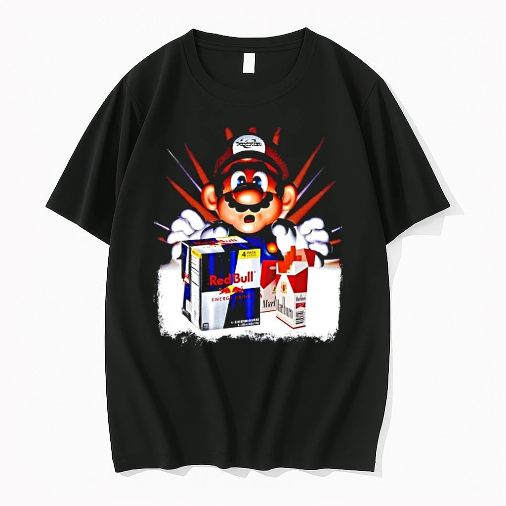 Officials Mario Forever Red Bull And Marlboro Premium T Shirt