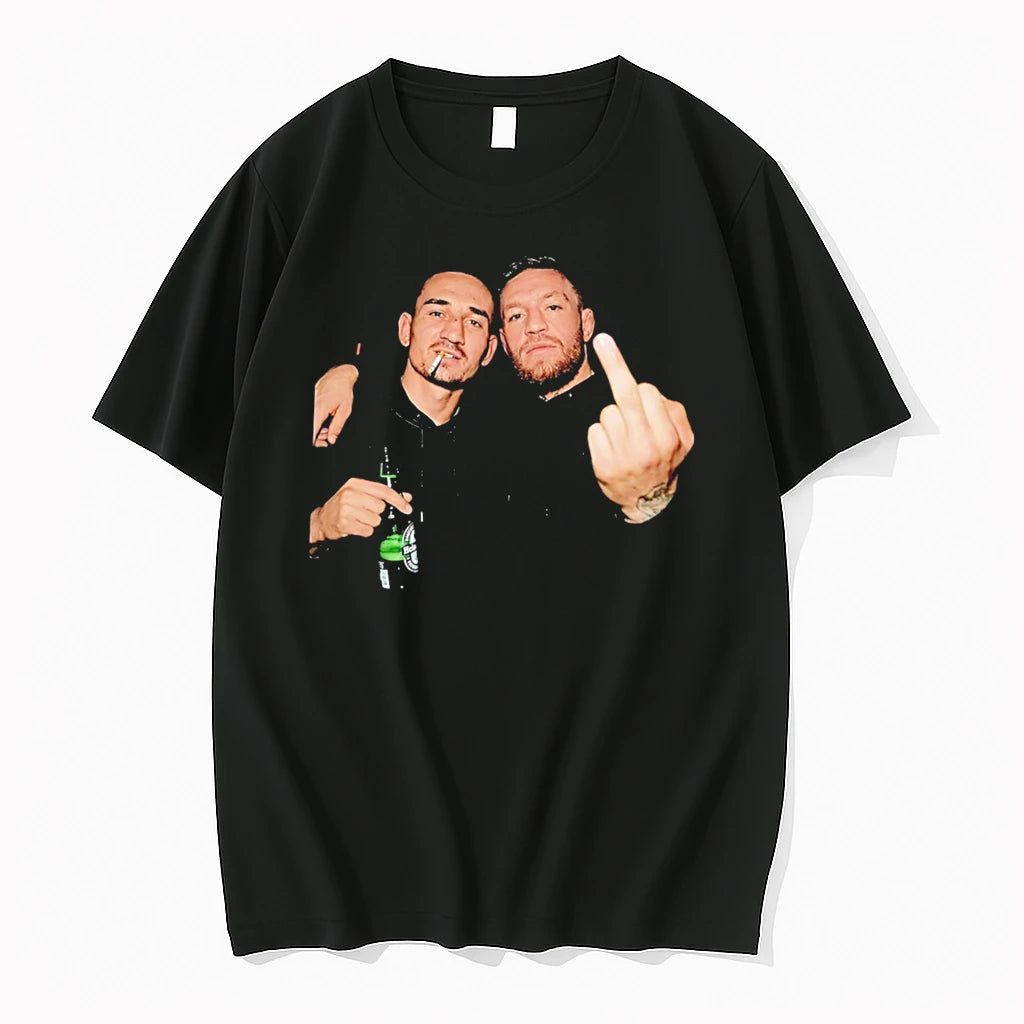 Officials Max Holloway Conor Mcgregor Ufc Middle Finger Graphic Tee Premium T Shirt