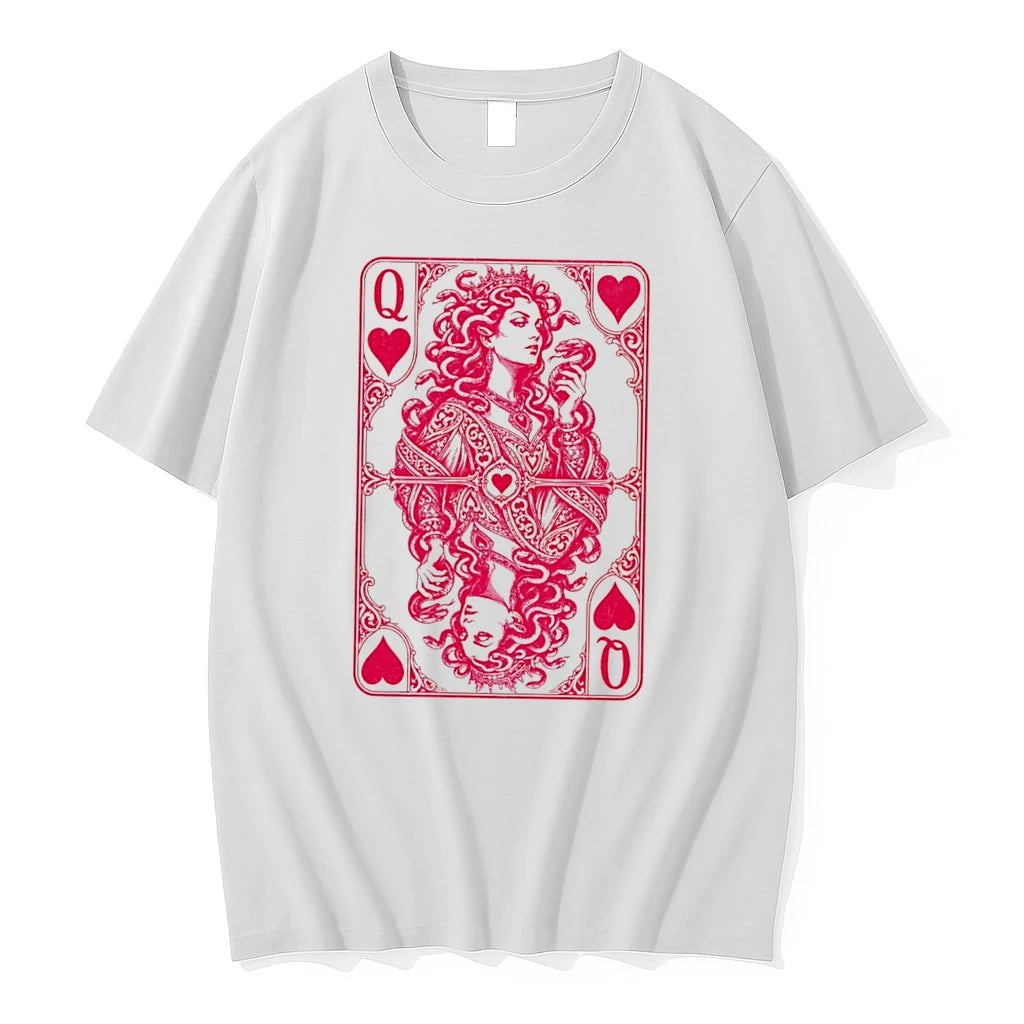 Officials Medusa Queen Of Hearts Playing Card Greek Mythology Tee Premium T Shirt