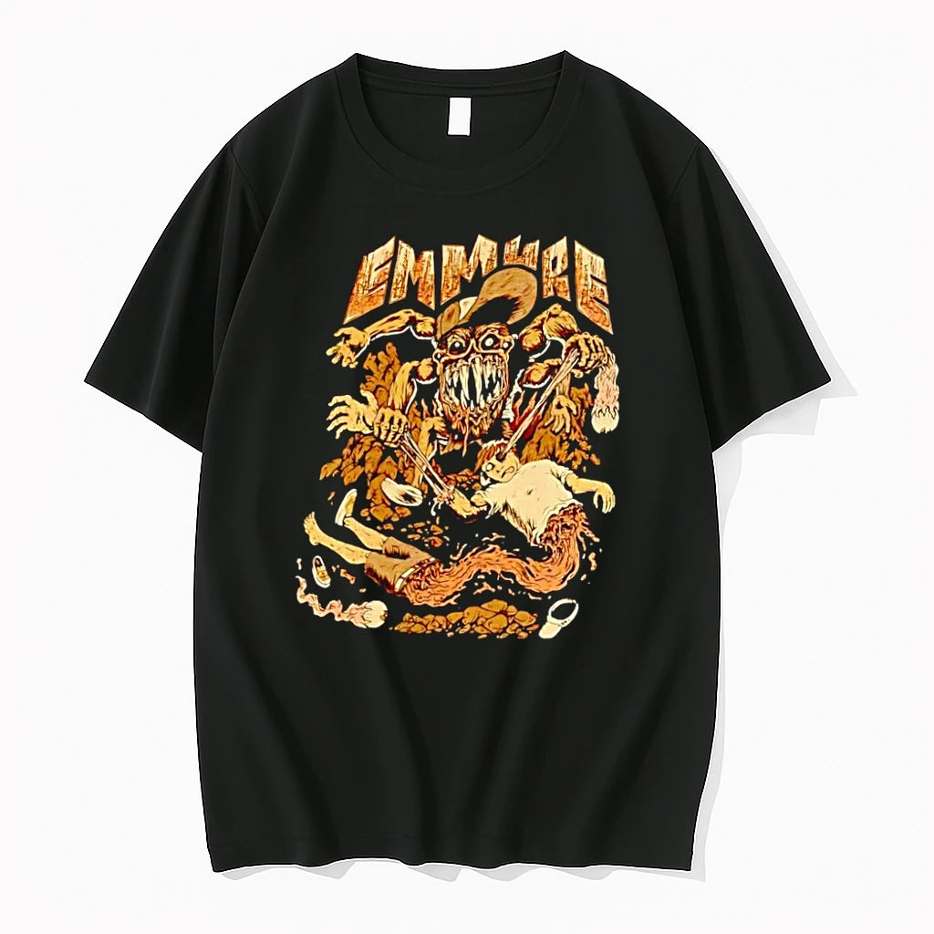Officials Metal Band Horror Graphic Emmure Monster Ripping Victim Black Premium T Shirt