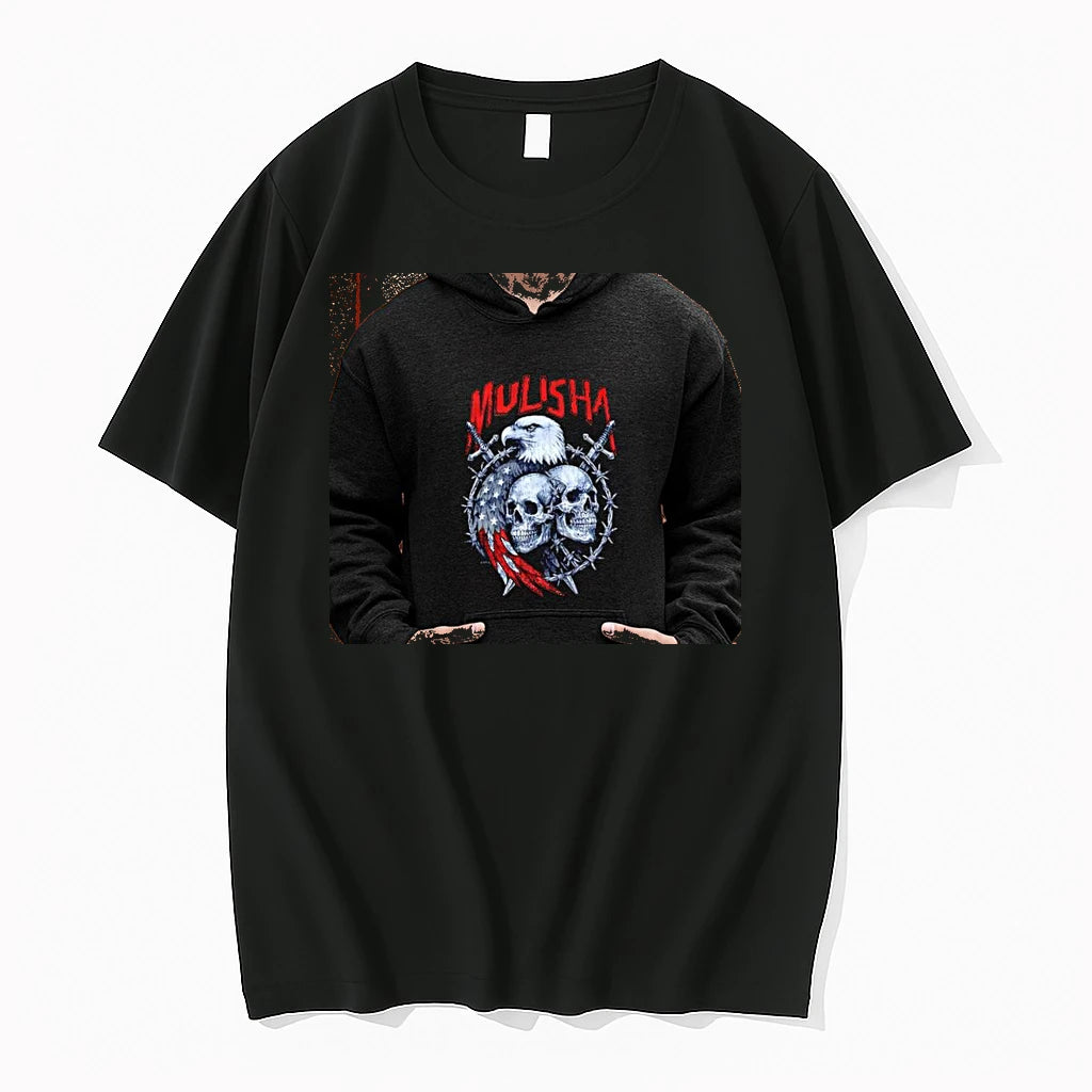 Officials Metal Mulisha Bald Eagle And American Flag Skull Swords Premium T Shirt