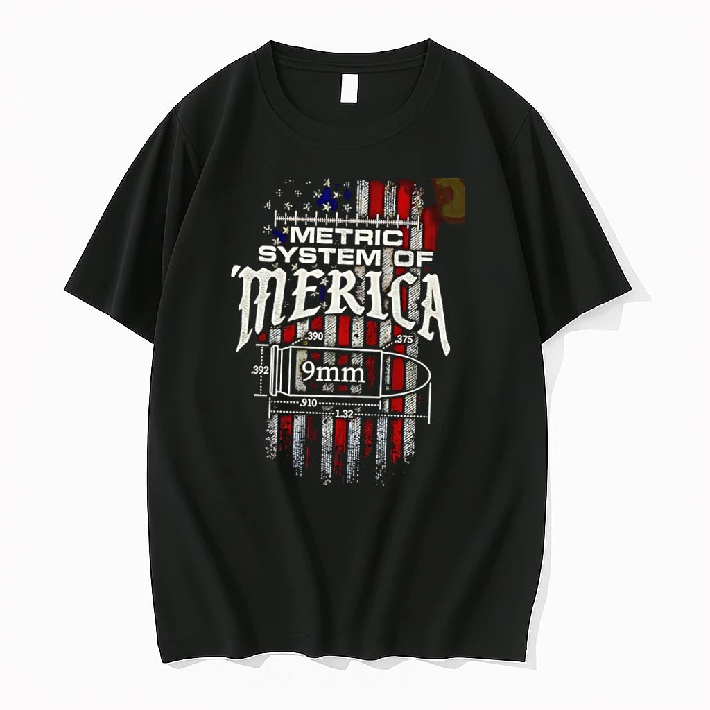 Officials Metric System Of Merica 9mm Bullet Graphic Black Premium T Shirt