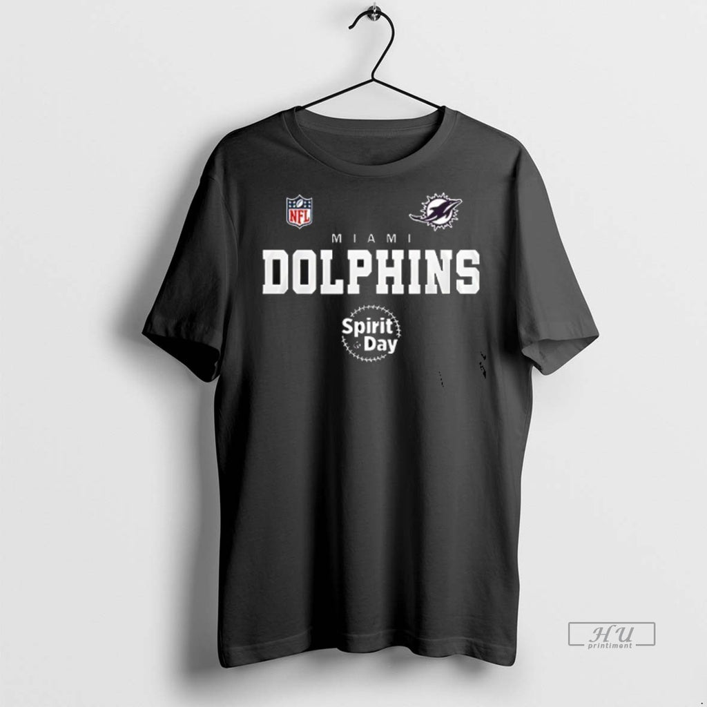 Officials Miami Dolphins Stand Against Bullying Spirit Day Double Sided Graphic Tee Shirt Sweater
