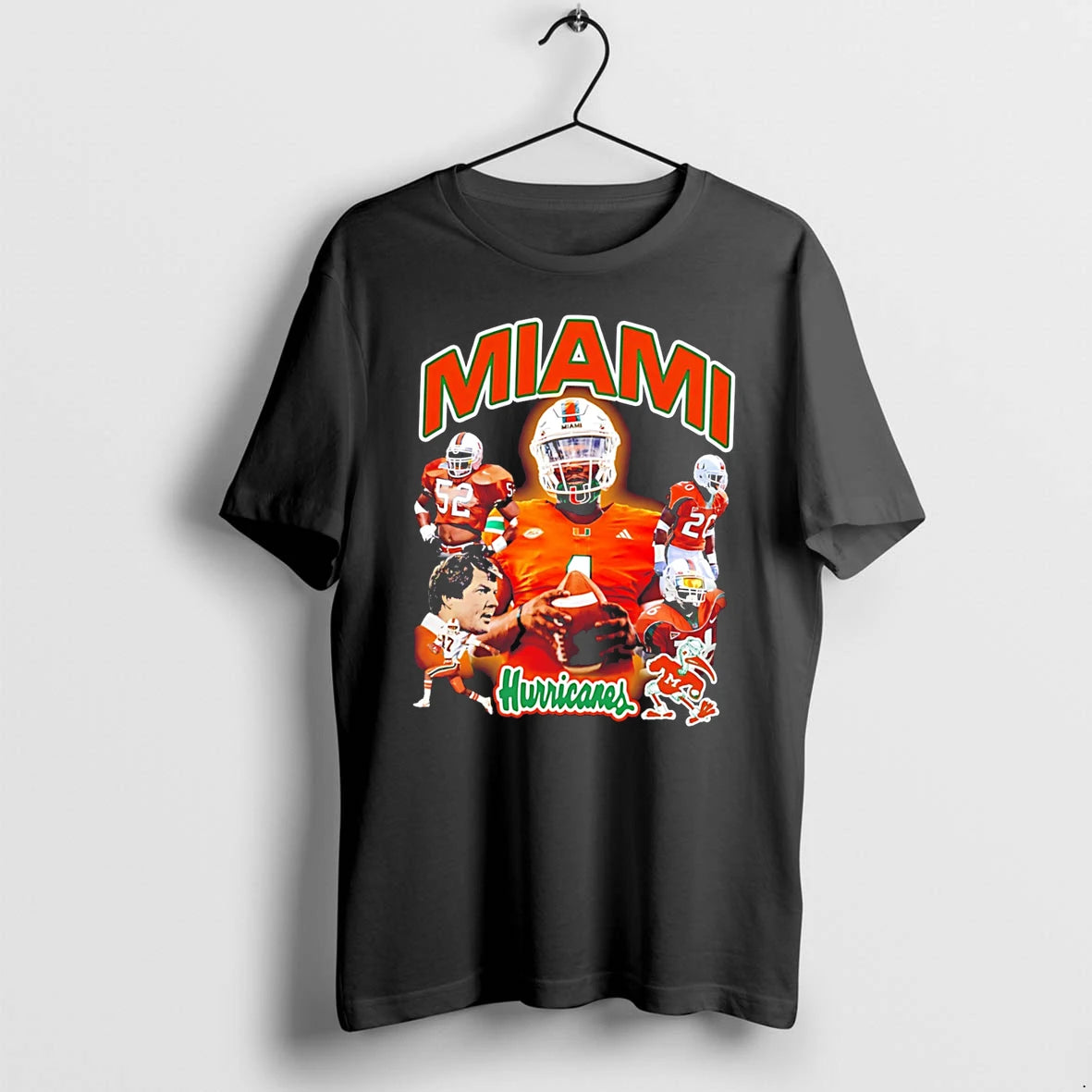 Officials Miami Hurricanes Collage Featuring Players Tee Premium T Shirt