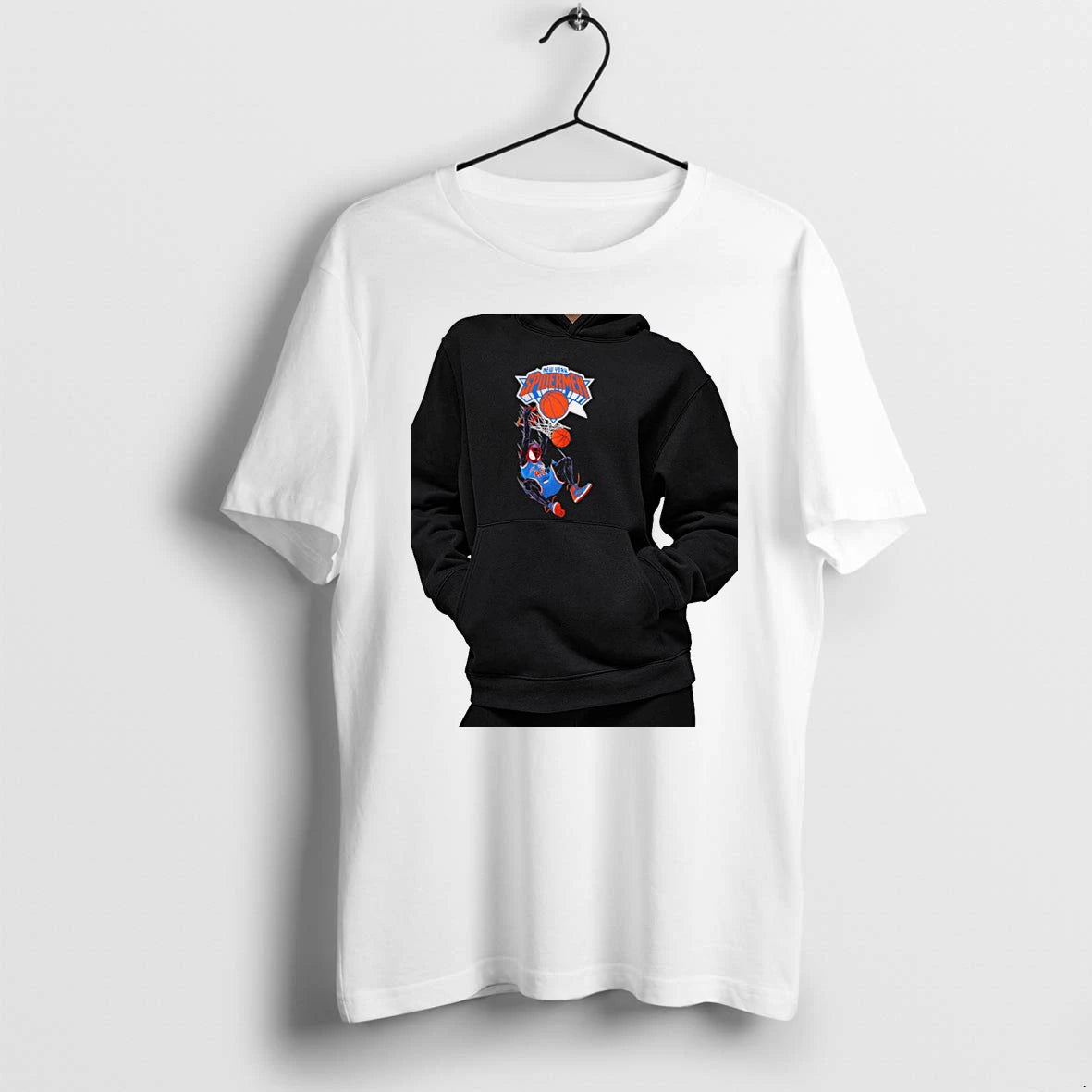 Officials Miles Morales New York Knicks Basketball Nba New York Spidermen Premium T Shirt