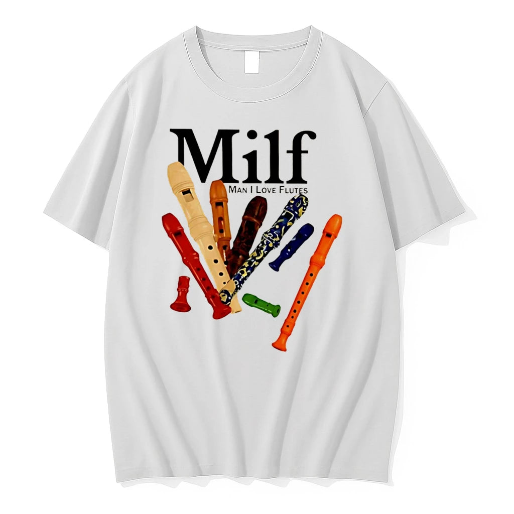 Officials Milf Man I Love Flutes Flute Musical Instrument Tee Premium T Shirt