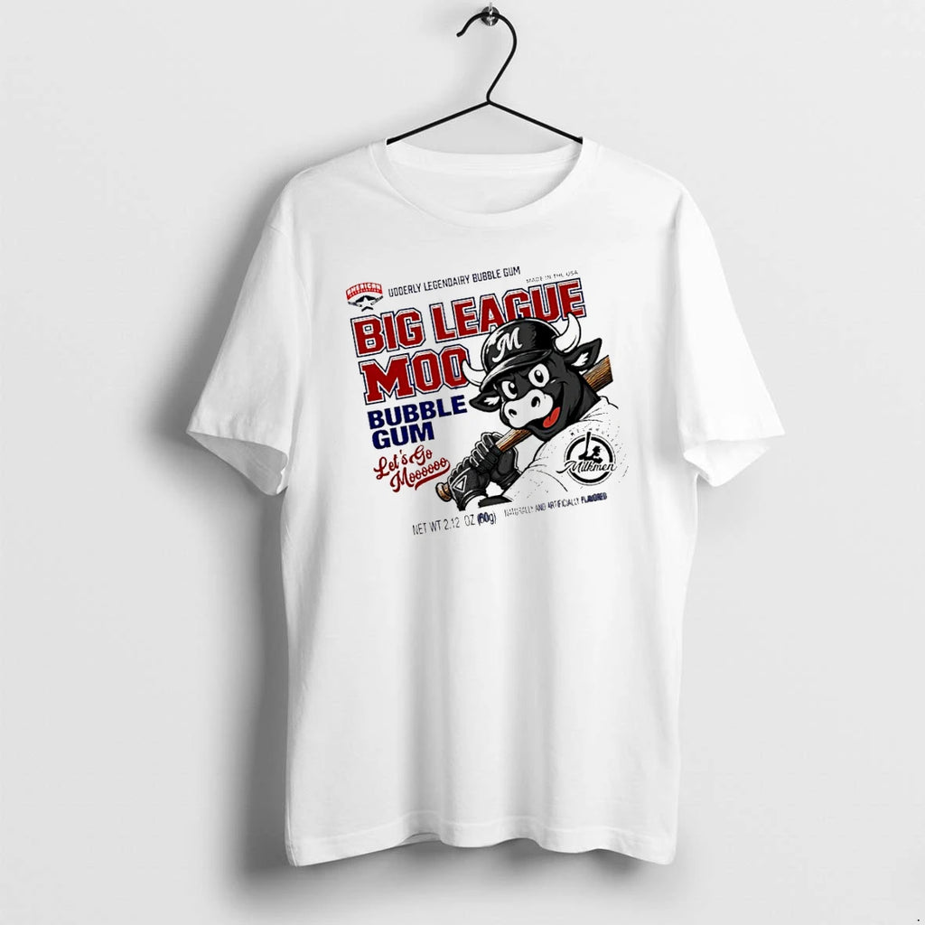 Officials Milwaukee Milkmen Big League Moo Bubble Gum Premium T Shirt