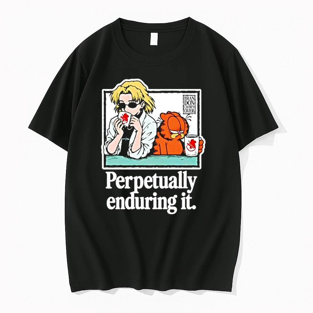 Officials Misato Katsuragi And Cat Perpetually Enduring It Premium T Shirt
