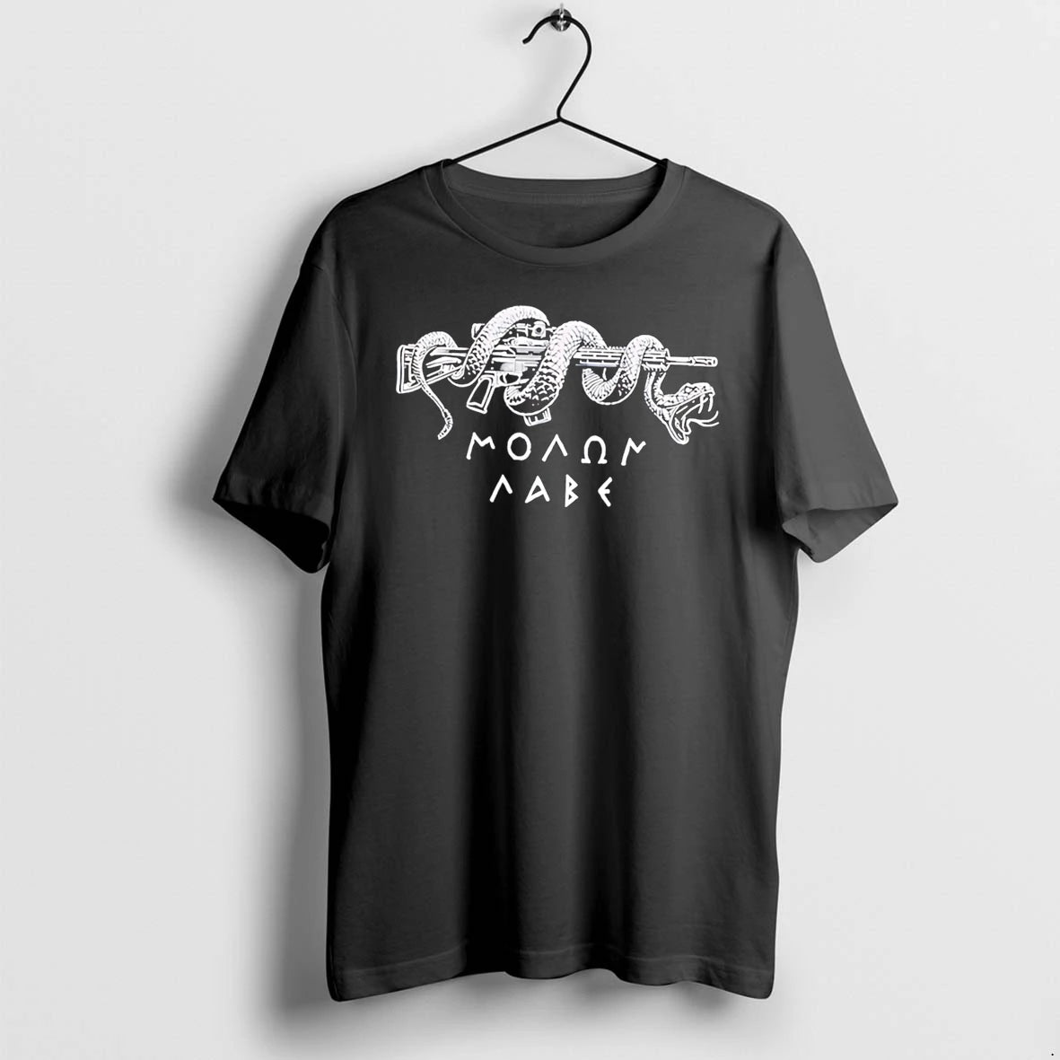 Officials Molon Labe Snake And Rifle Spartan Quote Second Amendment Rights Tee