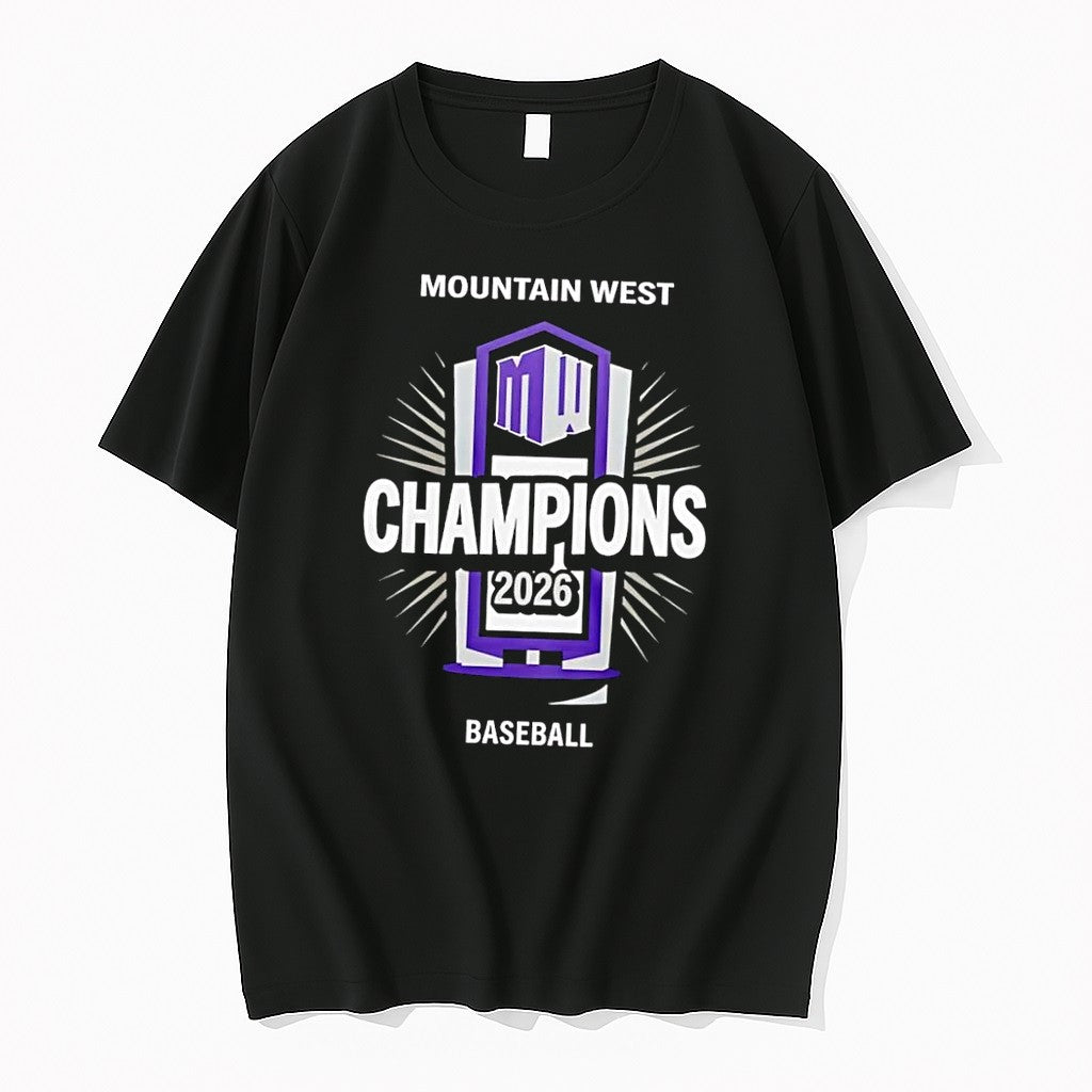 Officials Mountain West Champions 2026 Baseball Mw Logo Fan Black Premium T Shirt