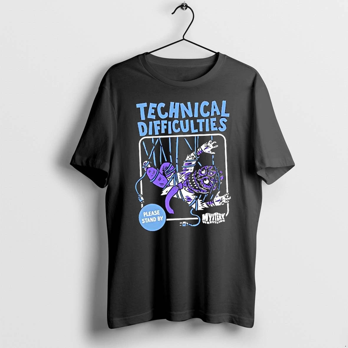 Officials Mystery Wrestling Technical Difficulties Please Stand By Premium T Shirt