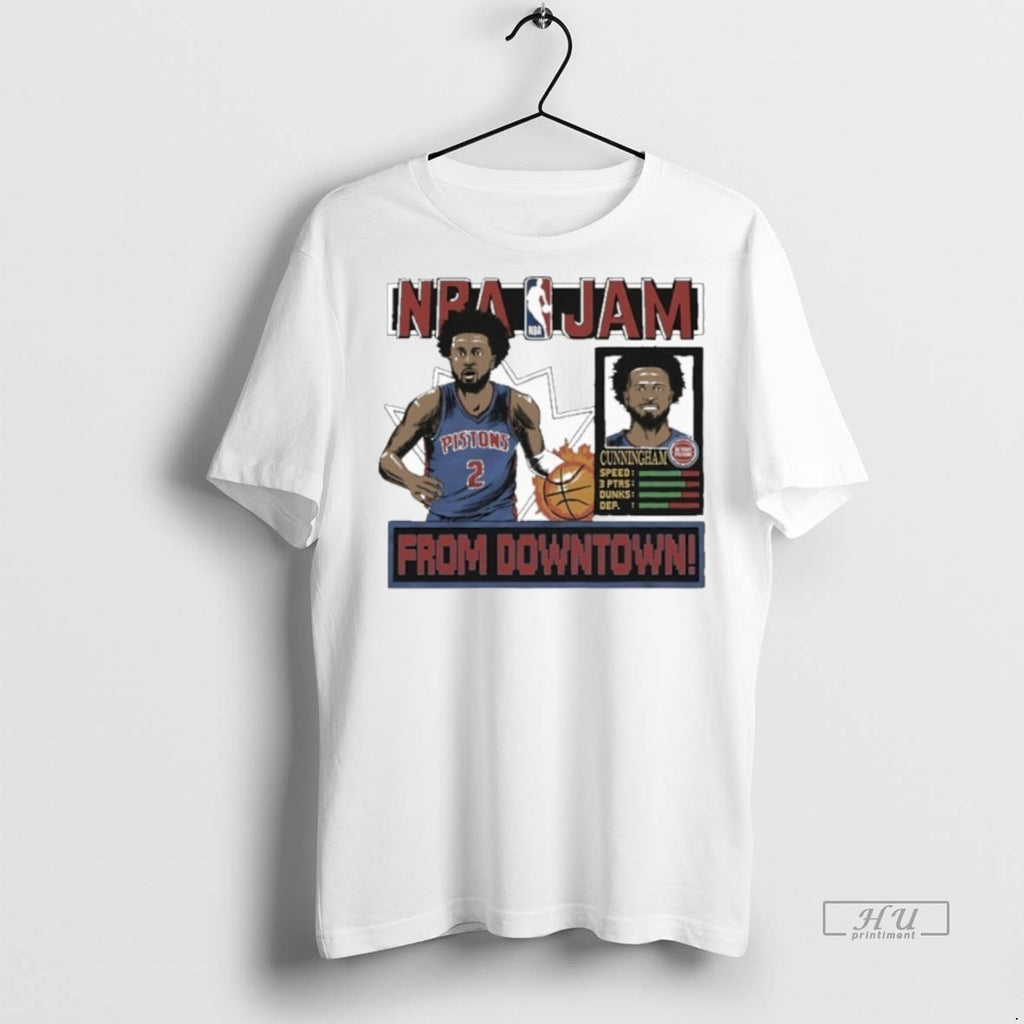Officials Nba Jam Cade Cunningham Detroit Pistons Graphic Tee Shirt Sweater