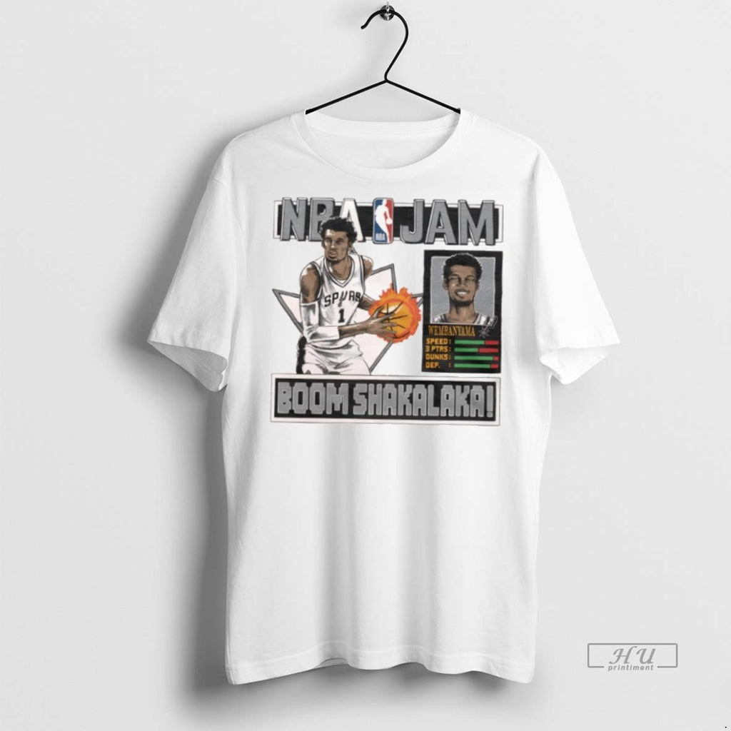 Officials Nba Jam Spurs Victor Wembanyama Graphic Tee Shirt Sweater