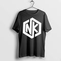 Officials Nk Logo Minimalist White Marble Effect Graphic Black Premium T Shirt