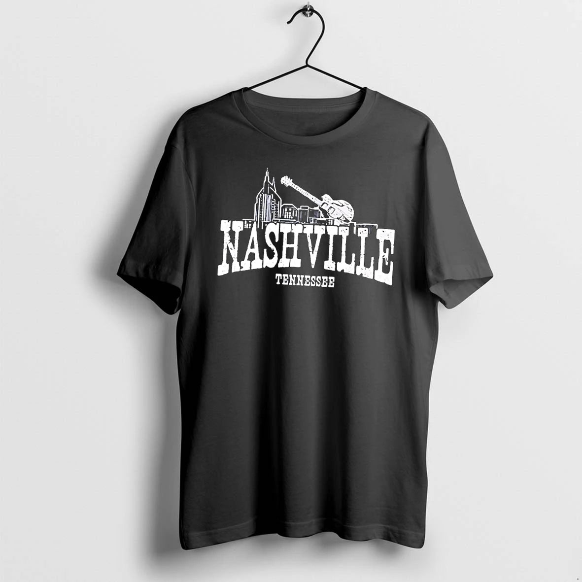 Officials Nashville Tennessee Skyline Guitar Black Premium T Shirt