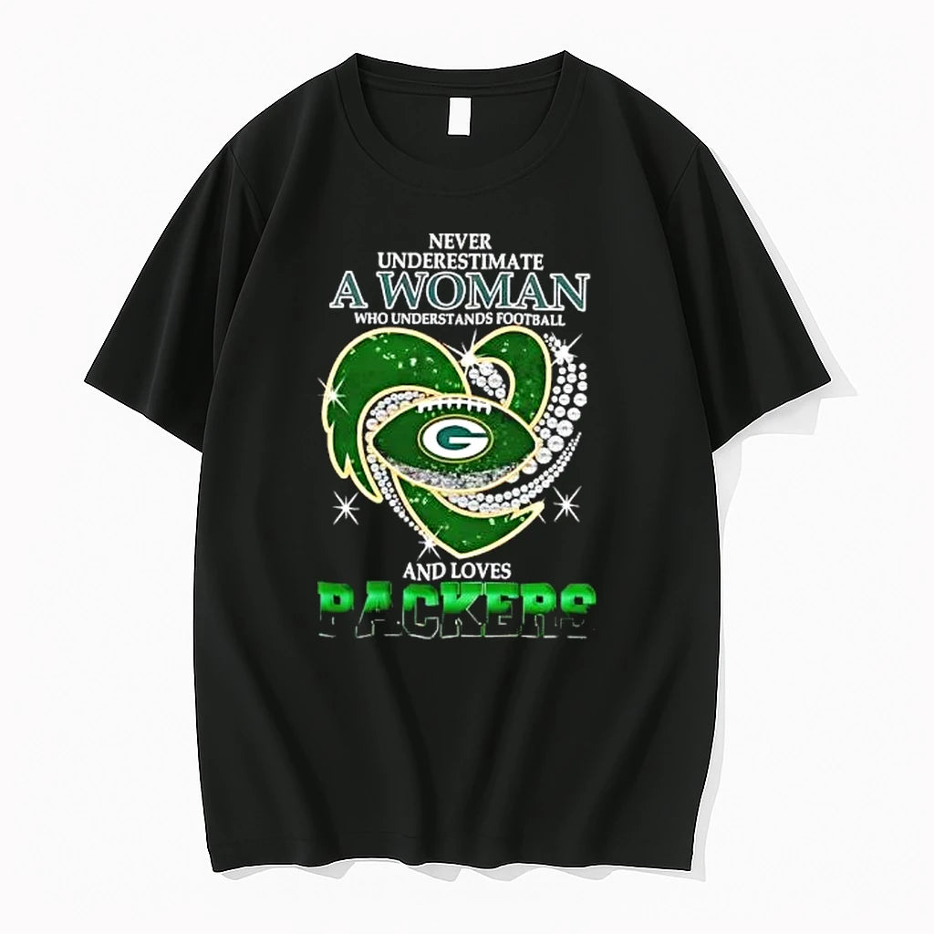 Officials Never Underestimate A Woman Who Understands Football And Loves Packers Premium T Shirt