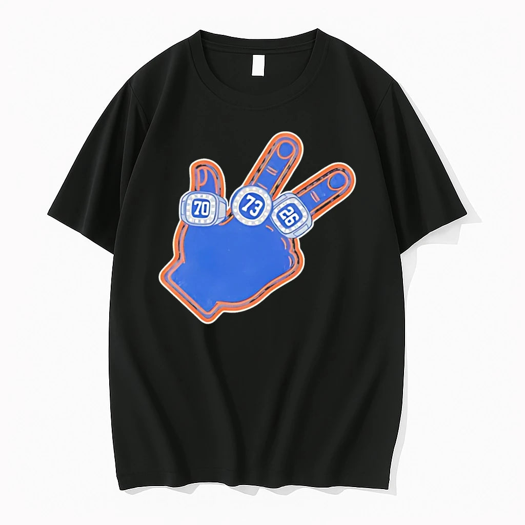 Officials New York Knicks Hand Wearing Championship Rings Graphic Tee Premium T Shirt