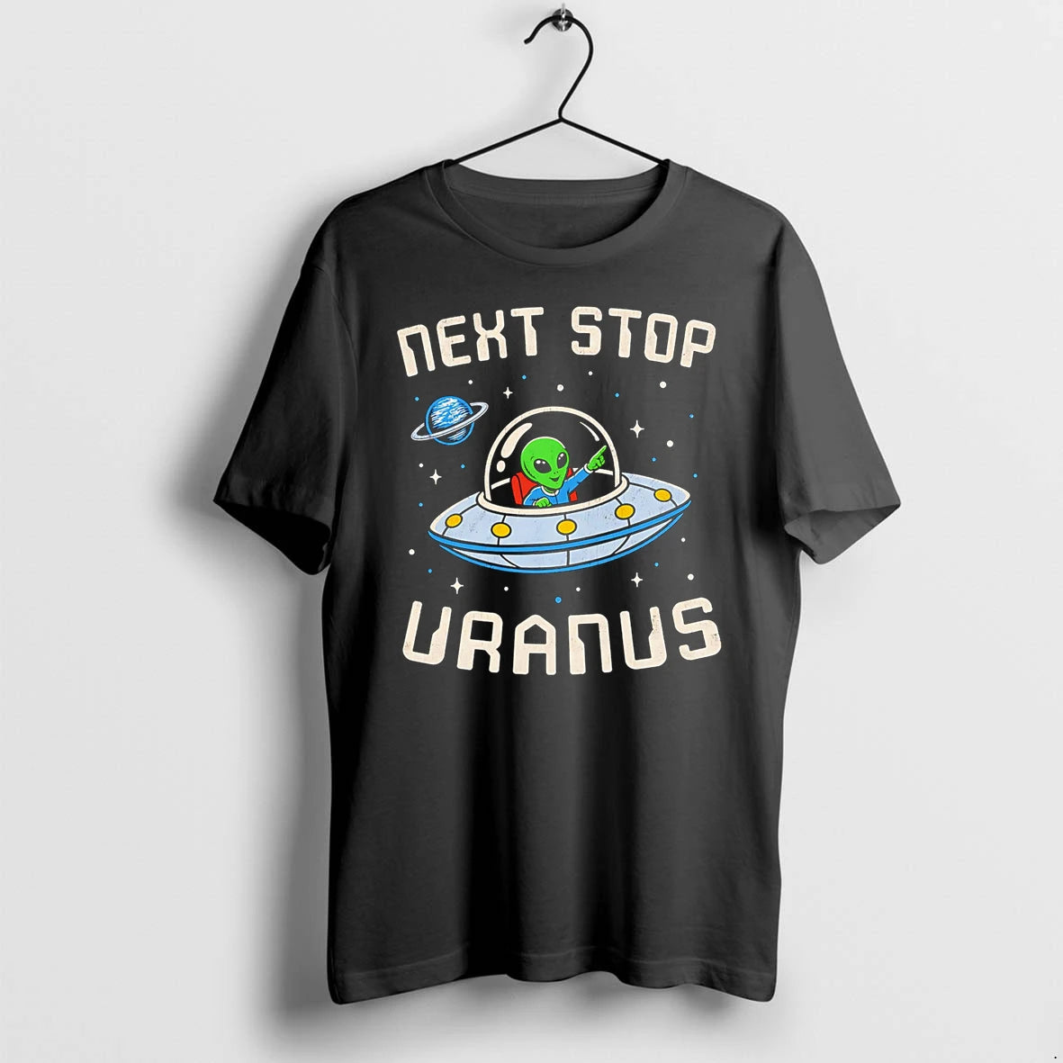 Officials Next Stop Uranus Alien In Spaceship Premium T Shirt