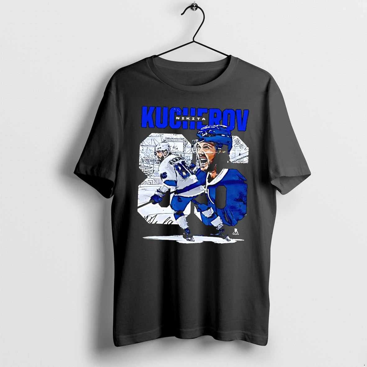 Officials Nikita Kucherov Skating And Celebrating Tampa Bay Lightning Black Premium T Shirt